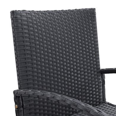 Lavish Home Faux Rattan Patio Chair & End Table 3-piece Set