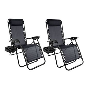 Lavish Home Zero-Gravity Patio Chair 2 pc Set