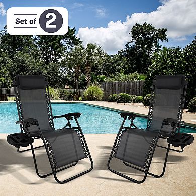 Lavish Home Zero-Gravity Patio Chair 2-piece Set