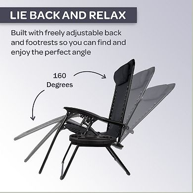 Lavish Home Zero-Gravity Patio Chair 2-piece Set