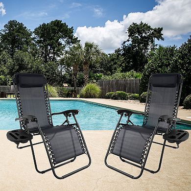 Lavish Home Zero-Gravity Patio Chair 2-piece Set