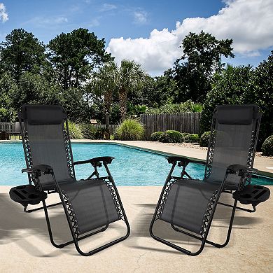 Lavish Home Zero-Gravity Patio Chair 2-piece Set