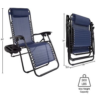 Lavish Home Gray Zero-Gravity Patio Chair 2-piece Set