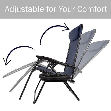 Lavish Home Gray Zero-Gravity Patio Chair 2-piece Set