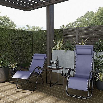 Lavish Home Gray Zero-Gravity Patio Chair 2-piece Set