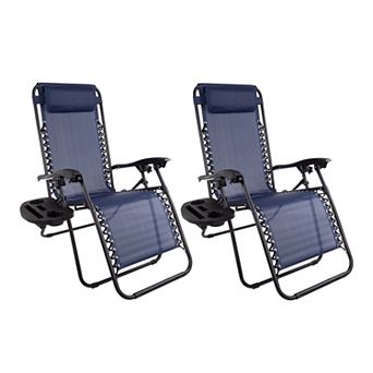 Lavish Home Gray Zero-Gravity Patio Chair 2 pc Set