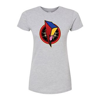 Juniors' Power Rangers Bolt Fitted Graphic Tee