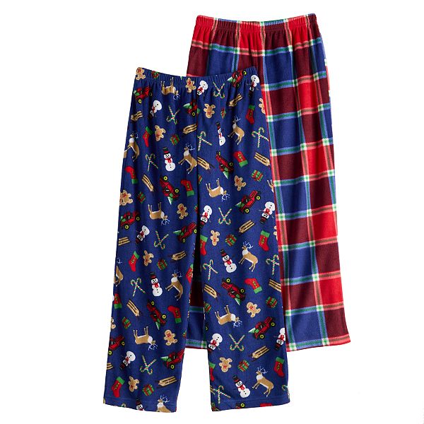 Boys 6-16 Cuddl Duds 2-Pack Pajama Pants - Navy Holidays (8)