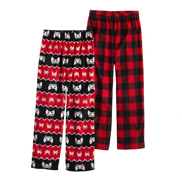 Boys 6-16 Cuddl Duds 2-Pack Pajama Pants - Red Black Multi (6-7)