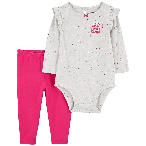 Baby Girl Carter's 2Piece One Of A Kind Bodysuit and Pant Set