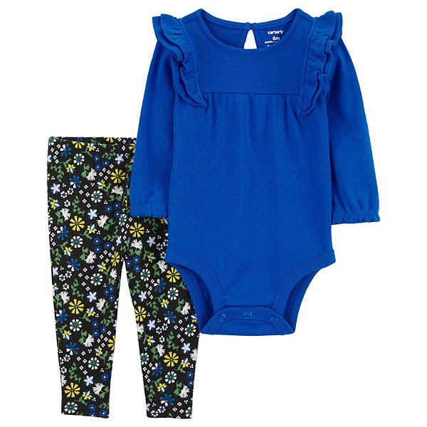 Baby Girl Carter's 2Piece Flutter Bodysuit and Pant Set