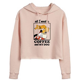 Disney's Mickey Mouse & Pluto Juniors' Coffee Cropped Hoodie