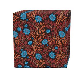 Napkin Set of 4, 100% Cotton, 20x20", Floral 61