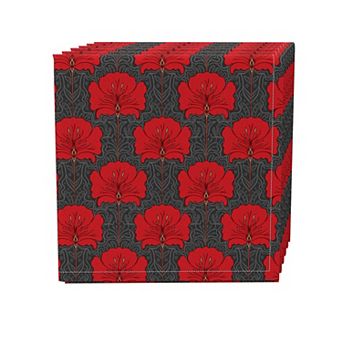 Napkin Set of 4, 100% Cotton, 20x20", Floral 135