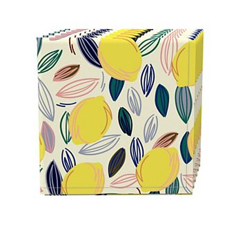 Napkin Set, 100% Polyester, Set of 4, 18x18", Summer Lemon Sketch
