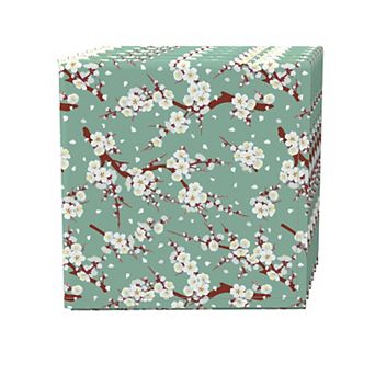 Napkin Set, 100% Polyester, Set of 4, 18x18", Chinese Cherry Blossom