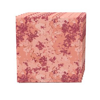Napkin Set, 100% Polyester, Set of 4, 18x18", Pink Marble Texture