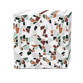 Napkin Set, 100% Polyester, Set of 4, 18x18", Terrazzo Print