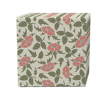 Napkin Set of 4, 100% Cotton, 20x20", Floral 125