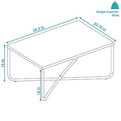 Sunnydaze Industrial-Style MDP Cross Legs Coffee Table - Brown