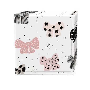 Napkin Set, 100% Polyester, Set of 4, 18x18", Patterned Bows