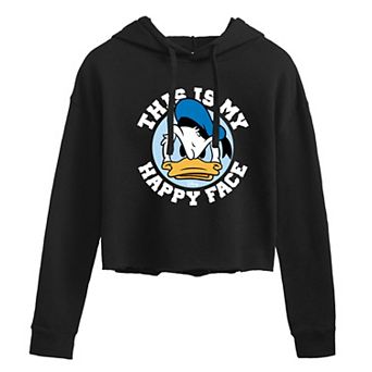 Disney's Donald Duck Juniors' Happy Face Cropped Hoodie