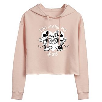 Disney's Mickey and Minnie Mouse Juniors' Heart Full Cropped Graphic Hoodie