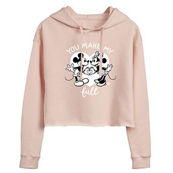 Disney's Mickey and Minnie Mouse Juniors' Heart Full Cropped Graphic Hoodie