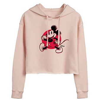 Disney's Mickey Mouse Juniors' Cropped Graphic Hoodie