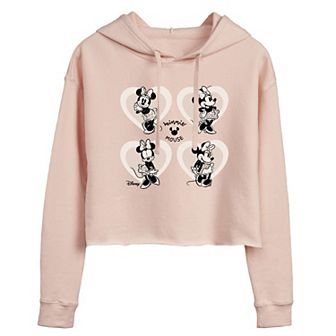 Disney's Minnie Mouse Juniors' House Heart Cropped Graphic Hoodie