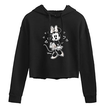 Disney's Minnie Mouse Juniors' Hearts Cropped Graphic Hoodie