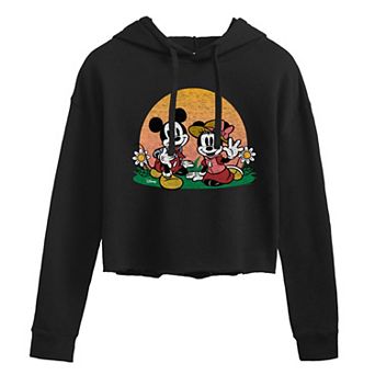 Disney's Mickey Mouse & Minnie Mouse Sunset Juniors' Cropped Hoodie
