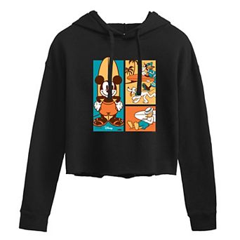 Disney's Mickey Mouse Surfer Beach Juniors' Cropped Hoodie