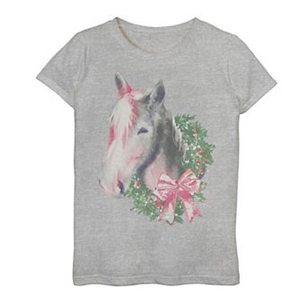 Girls 7-16 Christmas Horse Graphic Tee