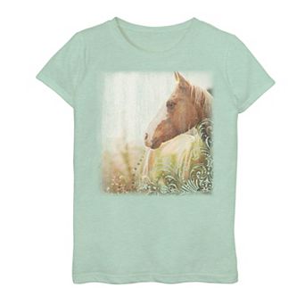 Girls 7-16 Melting Looking Horse Graphic Tee