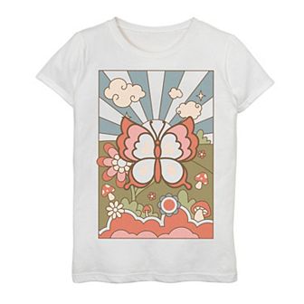 Girls 7-16 Colorful Paradise Butterfly Graphic Tee