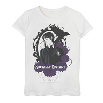Girls 7-16 Wednesday Adams Socially Distant Graphic Tee