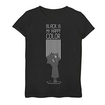 Girls 7-16 Wednesday Adams Black Is My Happy Color Graphic Tee