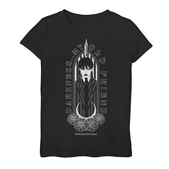 Girls 7-16 Wednesday Adams Darkness My Old Friend Graphic Tee