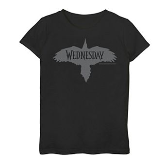 Girls 7-16 Wednesday Adams Raven Graphic Tee