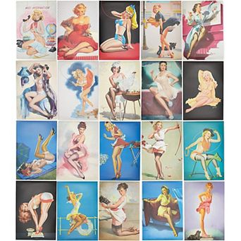 Pin-Up Girl Posters, Vintage Inspired Wall Art (13 x 19 in 20 Pack)