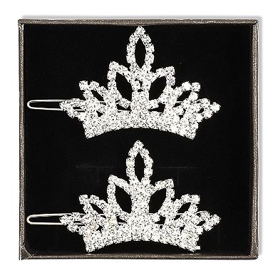 2.5 x 1.4 Inch Dog Crown with White Rhinestone, Small Pet Tiara (2 Pack)