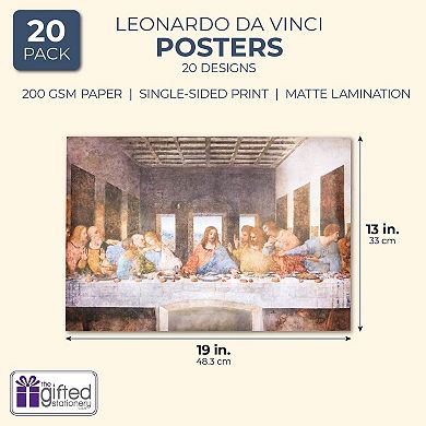 Leonardo da Vinci Posters for Decorations (13 x 19 in, 20 Pack)