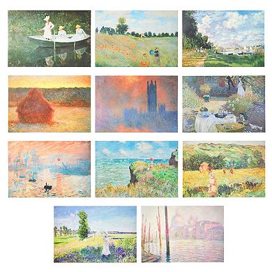 Set Of 20 Posters ,claude Monet Paintings For Home, Office Decor, 13 X 19 In