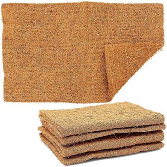 Farmlyn Creek Coco Fiber Substrate Mats for Small Pets, Natural Coir (4 Pack)