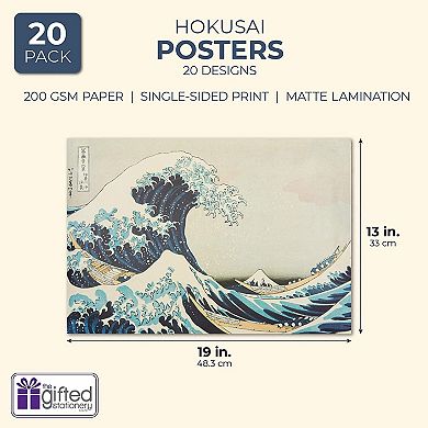 Katsushika Hokusai Posters (13 x 19 In, 20 Pack)