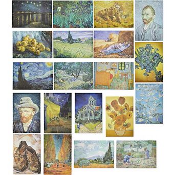 20 Pack Vincent Van Gogh Poster for Office, Apartment, Dorm, 13x19 in