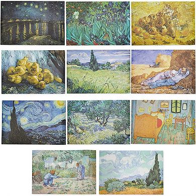 Vincent Van Gogh Art Posters for Wall Decor, Office, Dorm (13x19 In, 20 Pack)