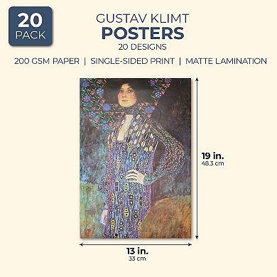 Gustav Klimt Posters (13 x 19 In, 20 Pack)