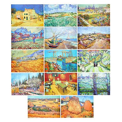 Set of 20 Unframed Vincent Van Gogh Wall Art Prints, Fine Art Posters for Gifts, Classroom, Office (13 x 19 In)